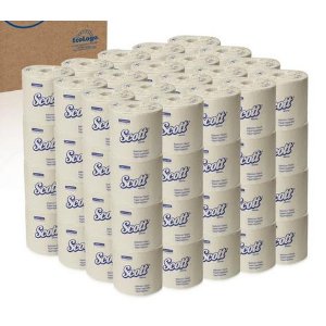 Kimberly-Clark Scott 13217 100% Recycled Fiber Standard Roll Bath Tissue, 80 Rolls