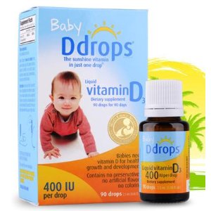 超高好评率！Ddrops婴儿维生素D3滴剂 400IU，90滴(2.5ml)