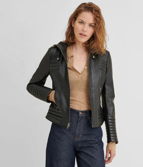 Callie Performance Leather Rider Jacket
