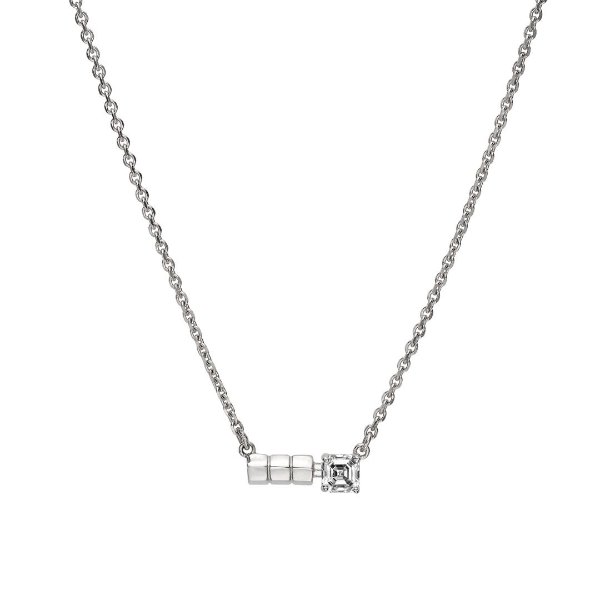 Ame Totem 18K White Gold, Lab-Grown Diamond 0.28ct. Mini Bar Necklace