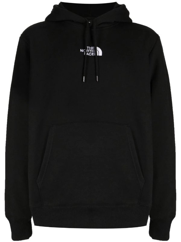 logo-embroidered cotton blend hoodie
