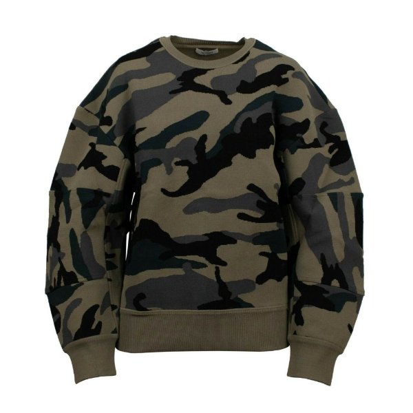 Black/Green Camouflage Crewneck Sweater