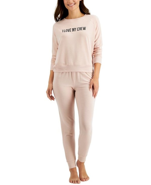 Matching Women's Crew Love Family Pajama Set, Created for Macy's