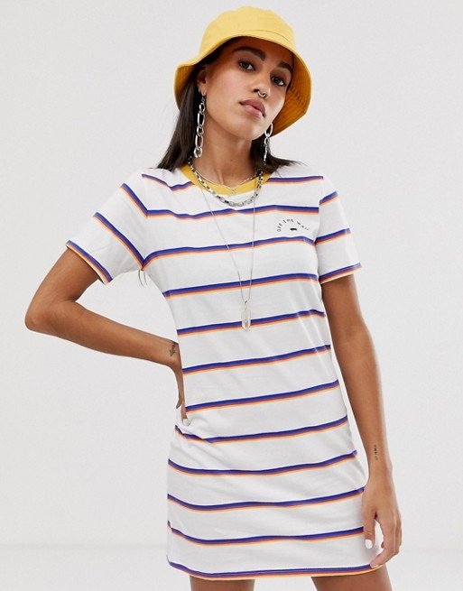 rainbow stripe t-shirt dress | ASOS