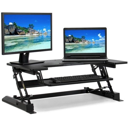 36in Height Adjustable Standing Desk - Black