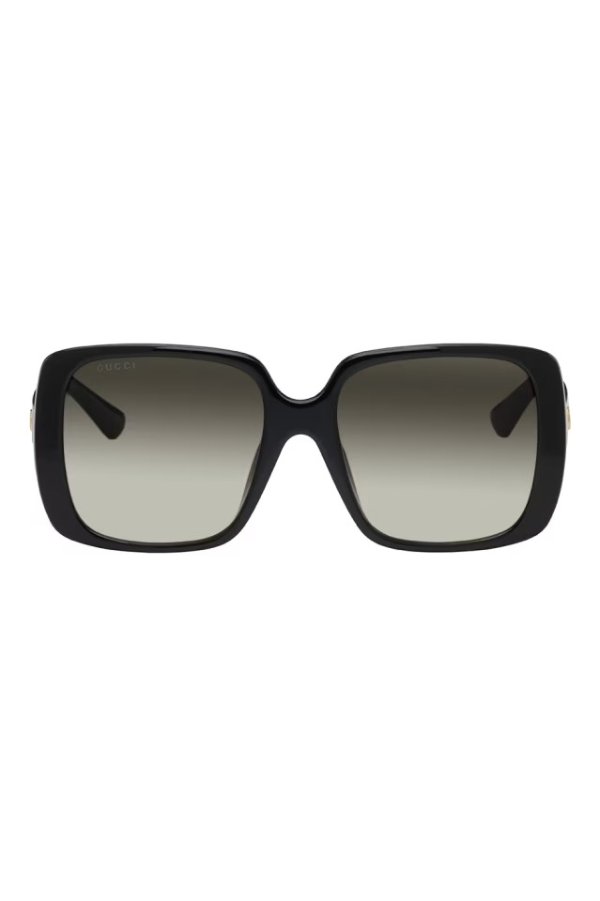 Black Thin Acetate Square Sunglasses