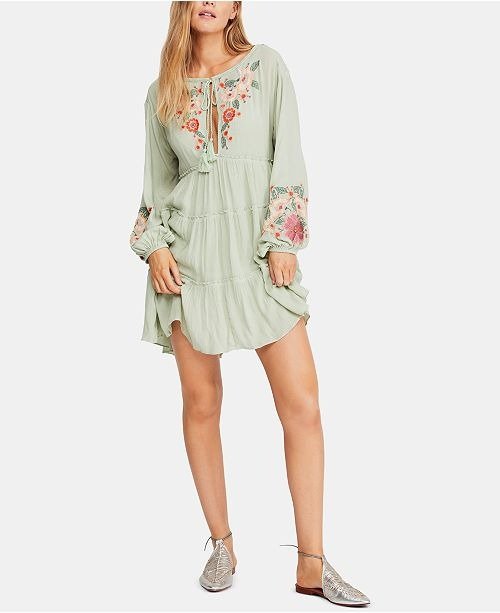 Spell On You Embroidered Keyhole Dress