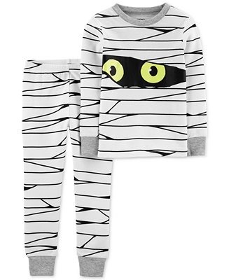 Baby Boys 2-Pc. Cotton Glow-In-The-Dark Mummy Pajama Set