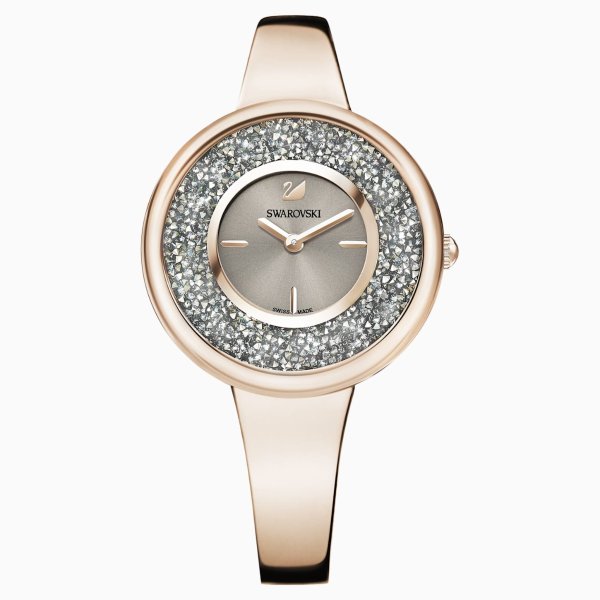 Crystalline Pure Watch, Metal bracelet, Champagne-gold tone PVD by SWAROVSKI