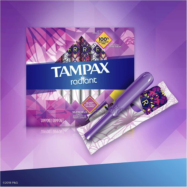 Tampax Radiant Plastic Tampons 14 Count