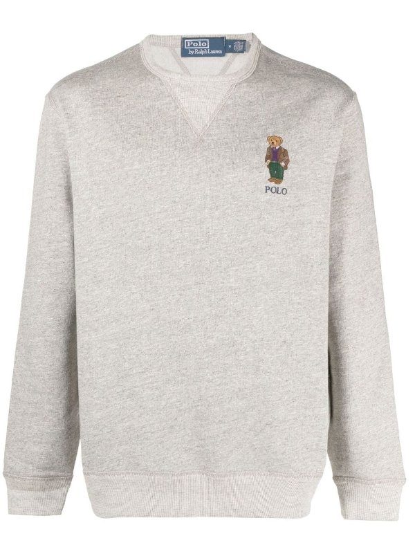 polo-embroidered cotton sweatshirt