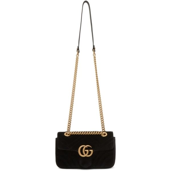- Black Velvet Mini GG Marmont 2.0 Bag