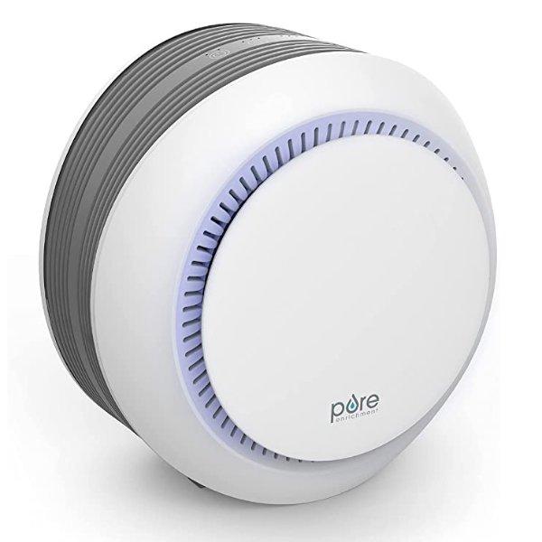 ® PureZone™ Halo True HEPA Medium Room Air Purifier, 2 Stage Filtration, Purifies Air From Smoke, Pollen, Dust, and Pet Hair- Easily Fits on Tables, Desks, and Nightstands (White)