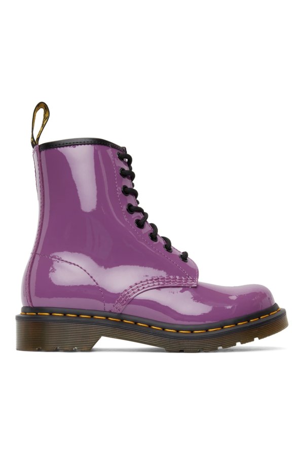 紫色 1460 靴子