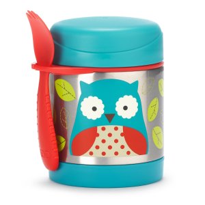 Skip Hop Baby Zoo Little Kid and Toddler Insulated Food Jar and Spork Set, Multi, Otis Owl