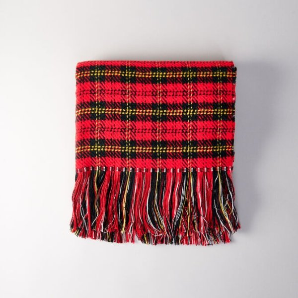 羊毛混纺条纹围巾