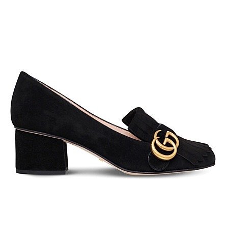 Marmont fringed suede loafers
