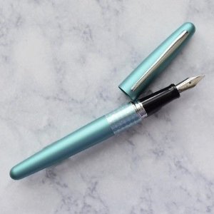 Pilot MR Retro Pop Collection Fountain Pen, Turquoise Barrel with Dots Accent, Fine Nib, Black Ink (91436)