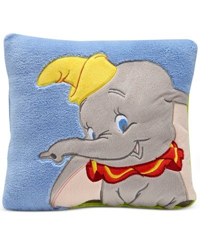 Dumbo Dream Big Embroidered Applique Plush Decorative Pillow
