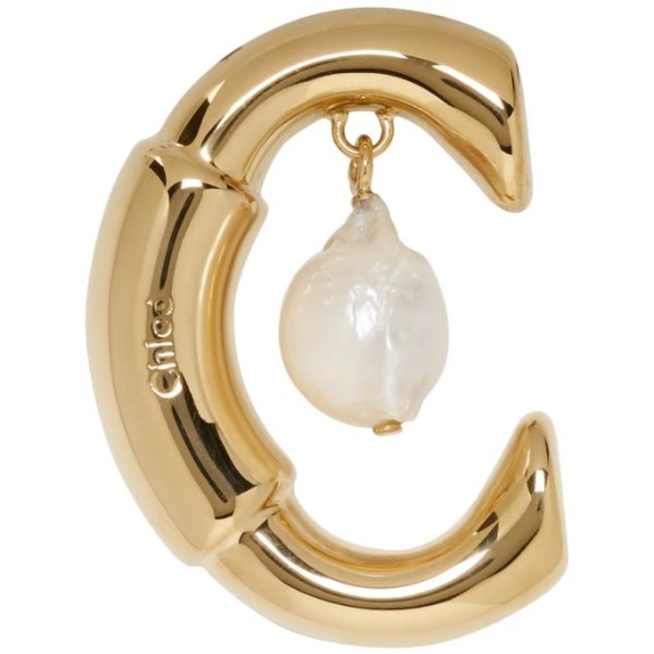 Gold Darcey Pearl Earring