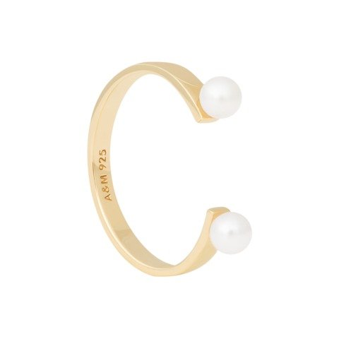 Pearl Open Ring in Gold