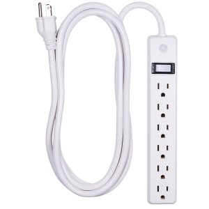 GE 6-Outlet Power Strip with 8-Ft Long Extension Cord