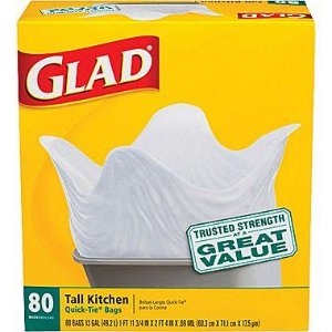 Glad® Tall Kitchen Quick-Tie Trash Bags, 13 Gallon, 80 Count