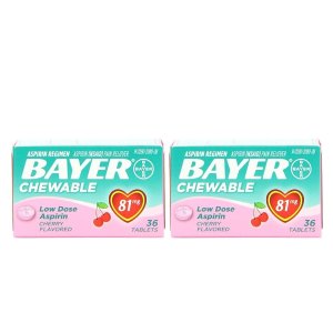 Bayer 阿司匹林止痛药咀嚼片 樱桃口味 36片x6盒