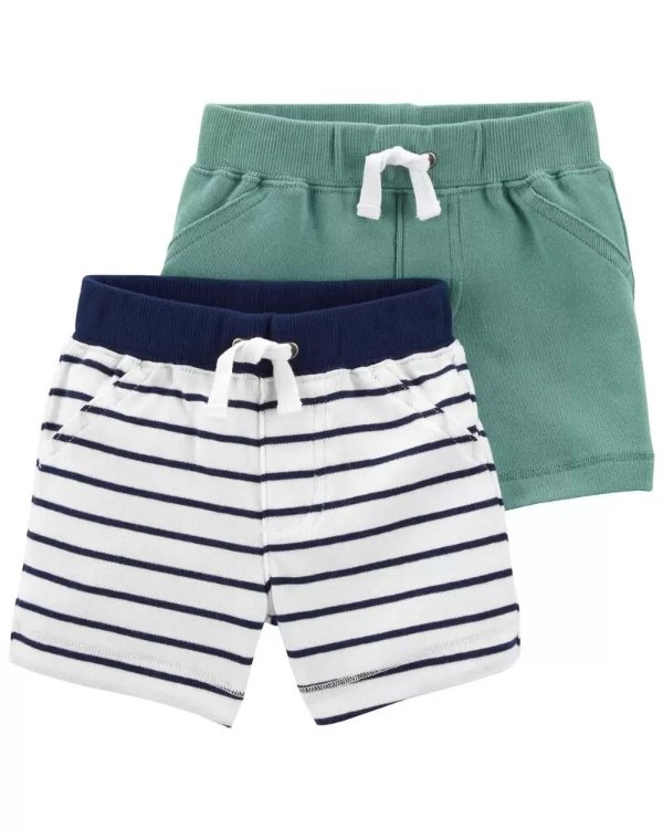 2-Pack Pull-On Cotton Shorts