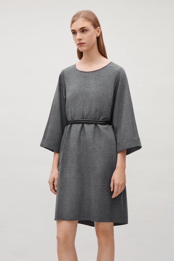 WOOL DRESS - Dark Grey - Dresses - COS US