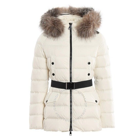 White Clion Belted Puffer Jacket