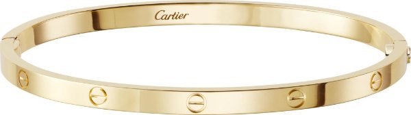 LOVE bracelet, SM: LOVE bracelet, small model, 18K yellow gold. Sold with a screwdriver. Width: 3.65mm.