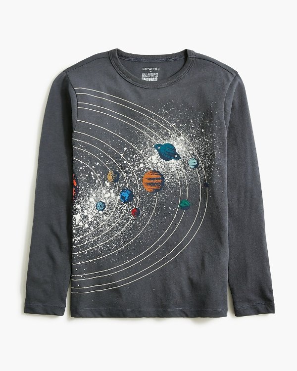 Boys' glow-in-the-dark space graphic tee