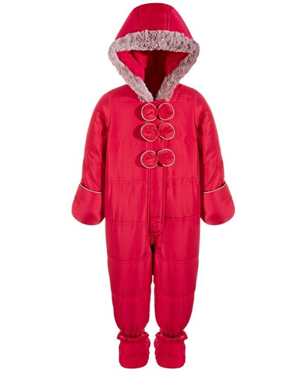 Baby Girls Bow Snowsuit, Created for Macy's
