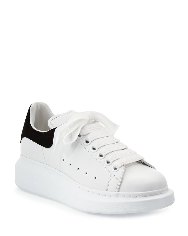 Leather Lace-Up Platform Sneakers