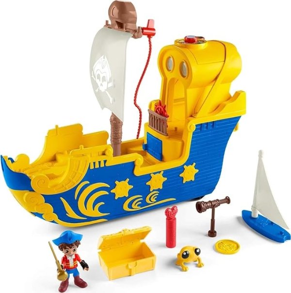 Santiago of the Seas Pirate Ship Lights & Sounds El Bravo Playset with Santiago Figure for Ages 3+ years