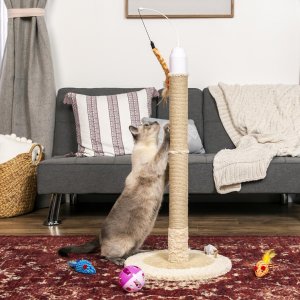 Best Choice Products 40in Electronic Rotating Cat Scratching Post Toy w/ Adjustable Height