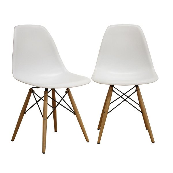Azzo White Plastic Dining Chairs (Set of 2)-2PC-3320-HD - The Home Depot