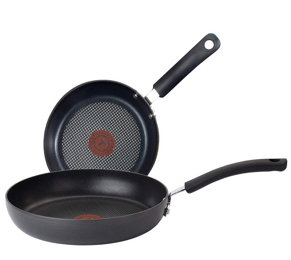 Ultimate Hard Anodized 2-Piece Scratch Resistant Titanium Nonstick Thermo-Spot PFOA Free 10/12-Inch Cookware Set