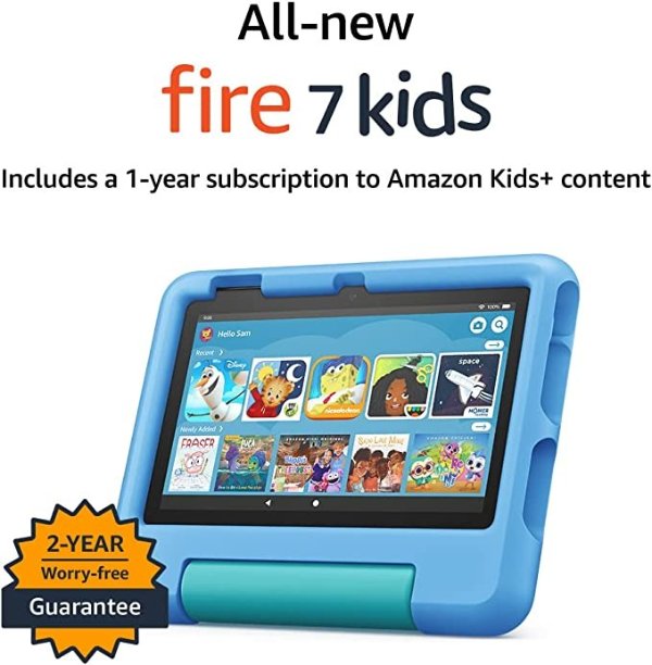 All-new Fire 7 Kids tablet, 7" display, ages 3-7