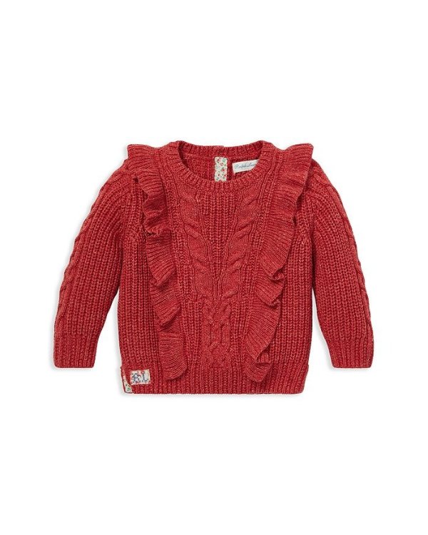 Girls' Ruffled Aran-Knit Sweater - Baby