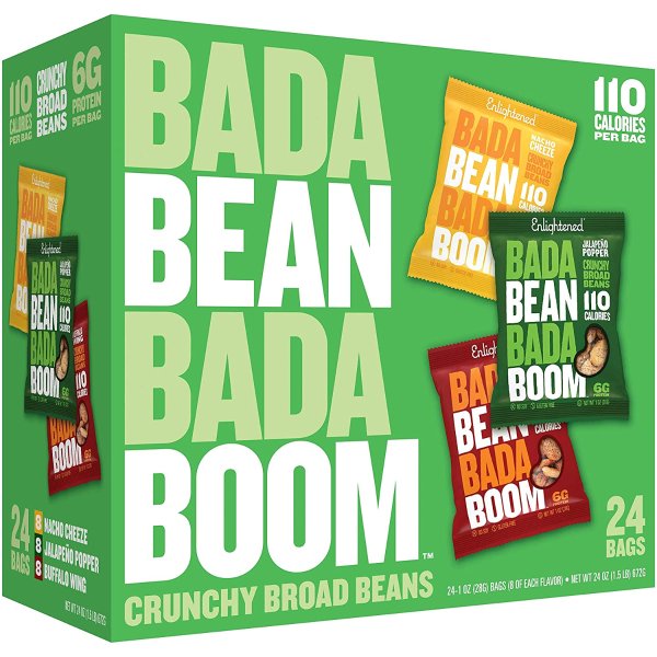 Bada Bean Bada Boom 3种口味香脆烤蚕豆 1oz 24包