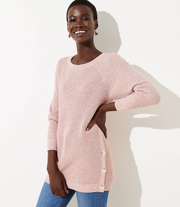 Side Button Tunic Sweater