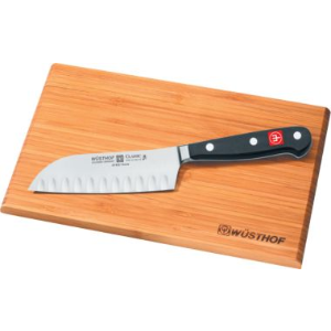 Wusthof Classic 5" Santoku Knife with Bamboo Cutting Board