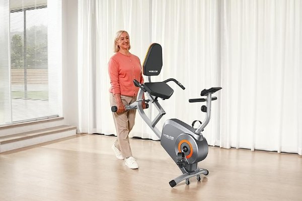 Recumbent Exercise Bike 350LB Weight Capacity-Recumbent Bikes for Home Use with Comfortable Seat, Pulse Sensor & 16-level Resistance