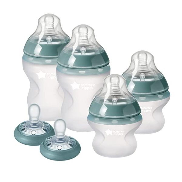 Silicone Baby Bottle and Pacifier Set | Closer to Nature Soft Feel Bottles, Breast-Like Nipples, Stain and Odor Resistant | 0-6m Breast-Like Pacifiers