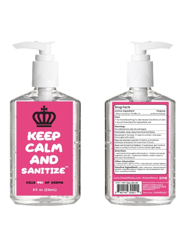 Clean It Unscented Hand Sanitizer, 8 Fl Oz, Assorted Designs Item # 6030810