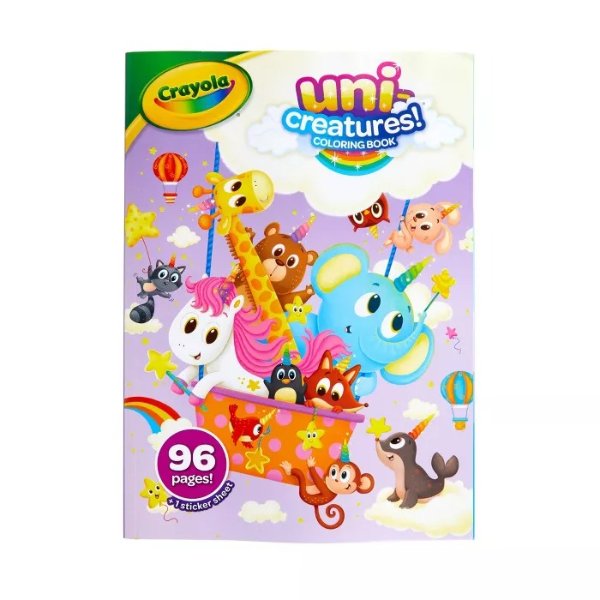 96pg Uni-Creatures Coloring Book with Sticker Sheet