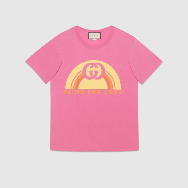 Gucci Oversize T-shirt with rainbow print