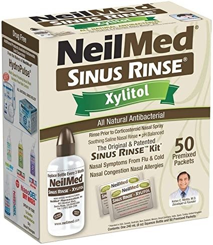 Sinus Rinse Kit with Xylitol, 50 Count (Pack of 1)